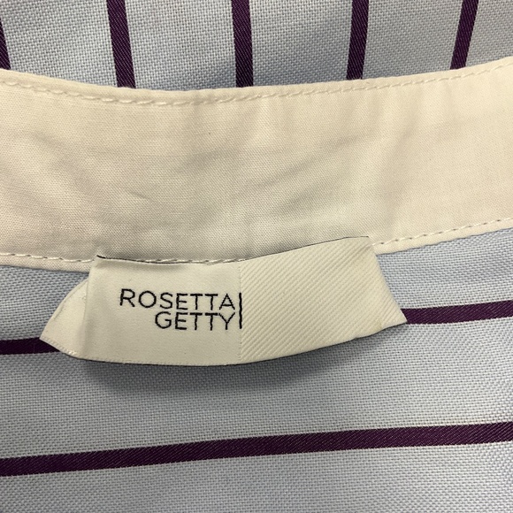 ROSETTA GETTY LIGHT BLUE STRIPED TUXEDO SHIRT - Picture 4 of 6